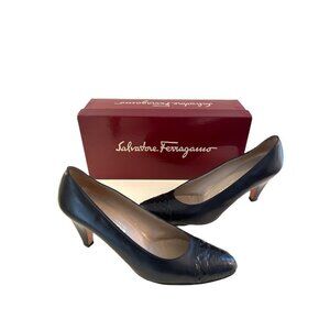 Salvatore Ferragamo Women's Dark Blue Heels Size 10
